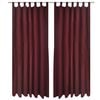 2 pcs Rideau &agrave; Passant Micro Satin Bordeaux 140 x 245 cm