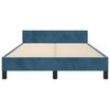 vidaXL Cadre de lit sans matelas bleu fonc&eacute; 120x190 cm velours