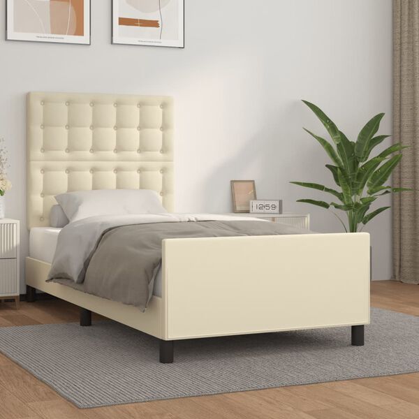 vidaXL Cadre de lit sans matelas cr&egrave;me 80x200 cm similicuir