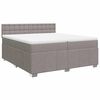 vidaXL Sommier &agrave; lattes de lit avec matelas Taupe 200x200 cm Tissu