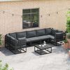 vidaXL Ensemble de canap&eacute; de jardin avec coussin 7 pcs Noir Aluminium