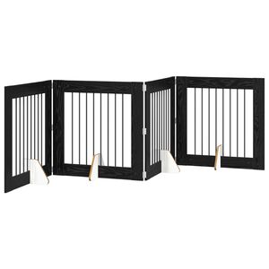 vidaXL Porte de chien pliable avec supports 4 pc Ch&ecirc;ne noir 321 cm