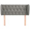 vidaXL Tête de lit avec oreilles Gris clair 103x23x78/88 cm Velours