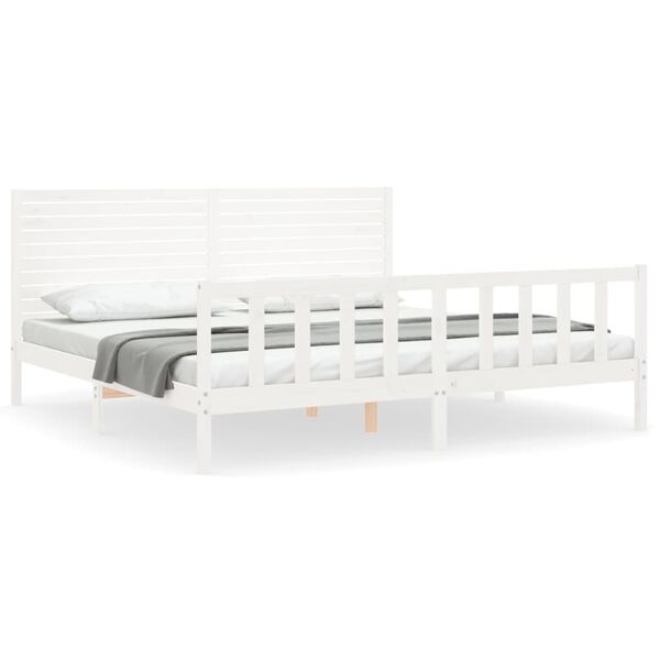 vidaXL Cadre de lit sans matelas blanc bois massif de pin