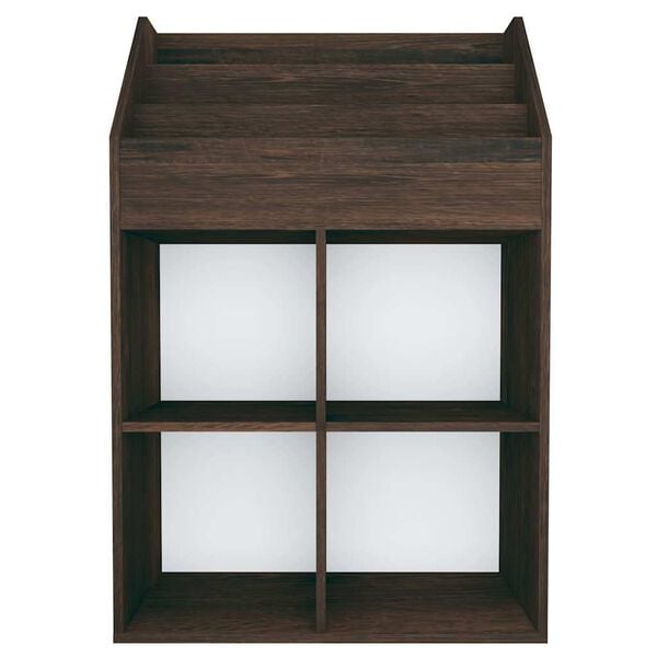 vidaXL Porte-revue pour enfants Ch&ecirc;ne fum&eacute; 71x30x114cm Bois ing&eacute;nierie