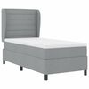 vidaXL Lit &agrave; ressorts avec matelas Gris clair 90 x 200 cm tissu