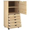 vidaXL Cabinet roulant Marron 53 x 39 x 103 cm Bois de Pin Massif