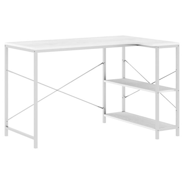 vidaXL Bureau d'ordinateur Blanc 110x72x70 cm Bois d'ing&eacute;nierie