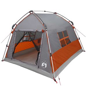 vidaXL Tente instantan&eacute;e imperm&eacute;able 2 personne Gris et orange