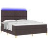 vidaXL Lit &agrave; ressort LED avec matelas Marron fonc&eacute; 180 x 200 cm tissu