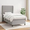 vidaXL Sommier &agrave; lattes de lit avec matelas Gris clair 80x200 cm Tissu