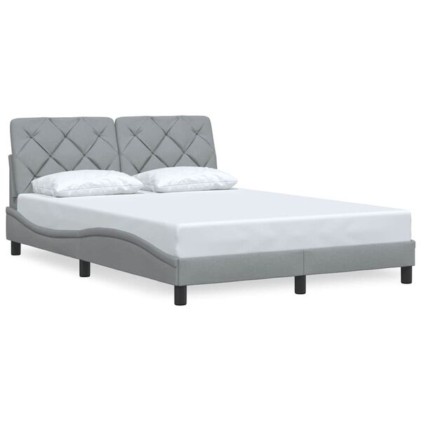 vidaXL Cadre de lit sans matelas gris clair 140x200 cm tissu