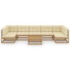 vidaXL Salon de jardin 8 pcs avec coussins Marron miel Bois de pin
