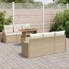 vidaXL Ensemble de canap&eacute; de jardin 7 pcs Beige et cr&egrave;me polyrotin