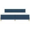 vidaXL Lit &agrave; ressorts avec matelas Bleu 200 x 200 cm tissu