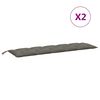 vidaXL Coussins de banc de jardin lot de 2 gris foncé mélangé tissu