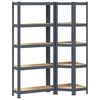 vidaXL Ensemble d'&eacute;tag&egrave;res &agrave; 5 niveaux 2 pcs acier bois d'ing&eacute;nierie