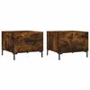 vidaXL Tables basses 2 pcs ch&ecirc;ne fum&eacute; 50x50x40 cm bois d'ing&eacute;nierie