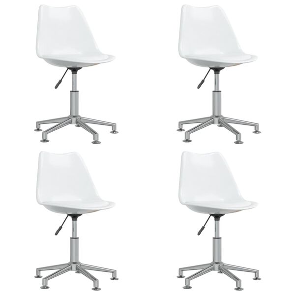 vidaXL Chaises pivotantes &agrave; manger lot de 4 Blanc Similicuir