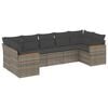 vidaXL Salon de jardin avec coussins 7 pcs gris r&eacute;sine tress&eacute;e