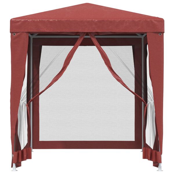 vidaXL Tente de f&ecirc;te avec 4 parois lat&eacute;rales en maille Rouge 2x2m PEHD