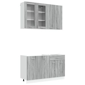 vidaXL Unit&eacute; de cuisine LYON 4 pc Sonoma gris Bois d'ing&eacute;nierie
