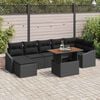 vidaXL Ensemble de salle &agrave; manger pour jardin 8 pcs Noir et Marron