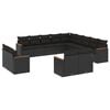 vidaXL Salon de jardin avec coussins 13 pcs noir r&eacute;sine tress&eacute;e