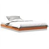 vidaXL Cadre de lit sans matelas cire marron 135x190cm bois pin massif