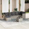 vidaXL Salon de jardin 8 pcs avec coussins gris clair r&eacute;sine tress&eacute;e