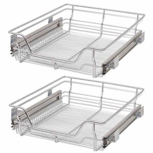 vidaXL Panier en treillis m&eacute;tallique 2 pcs 500 mm Argent&eacute;