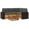 vidaXL Ensemble de canap&eacute;s d'ext&eacute;rieur 5 pc Naturel et Anthracite
