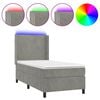 vidaXL Sommier &agrave; lattes de lit matelas LED Gris clair 80x200cm Velours