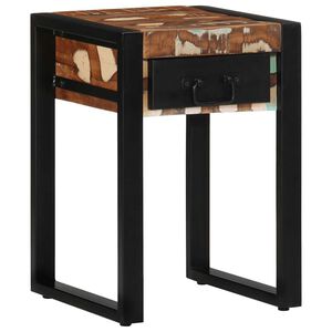 vidaXL Table d'appoint multicolore 35x35x50cm bois massif r&eacute;cup&eacute;ration