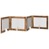 vidaXL Porte de chien pliable avec supports 4 pc Bois ancien 401 cm