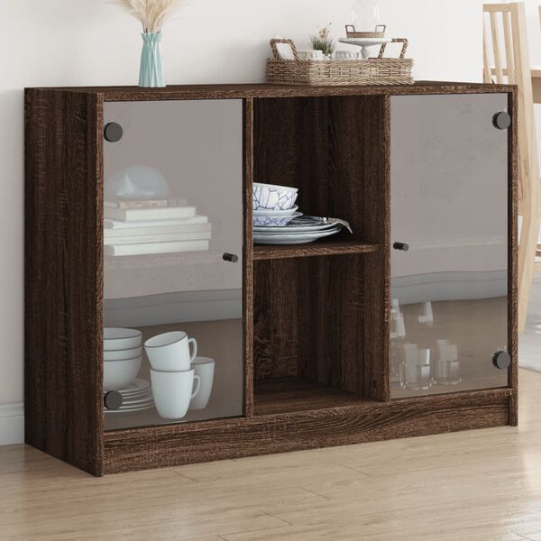 vidaXL Buffet ch&ecirc;ne marron 102x37x75,5 cm bois d'ing&eacute;nierie