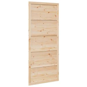 vidaXL Porte de Grange Naturel 80 x 208 cm Bois de pin massif