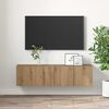 vidaXL Ensemble meuble TV Montage mural 2 pcs Marron 60 x 30 x 30 cm