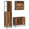 vidaXL Ensemble de mobilier de salle de bain 3 pcs Bois Ancien