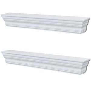 vidaXL &Eacute;tag&egrave;res murales Aaliyah 2 pcs Blanc