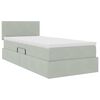 vidaXL Lit de Rangement avec matelas Gris clair 100 x 200 cm Velours