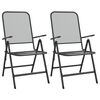 vidaXL Chaises pliables jardin lot de 2 Maille m&eacute;tallique Anthracite