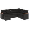 vidaXL Salon de jardin 7 pcs avec coussins noir r&eacute;sine tress&eacute;e