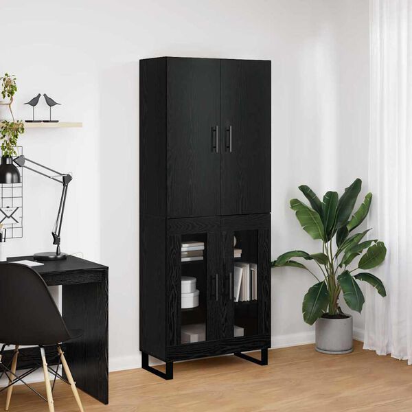 vidaXL Haut Armoire 2 pcs Ch&ecirc;ne noir 69,5 x 34 x 180 cm