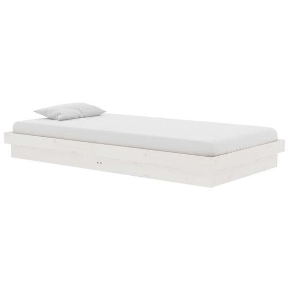 vidaXL Cadre de lit sans matelas blanc bois massif 100x200 cm
