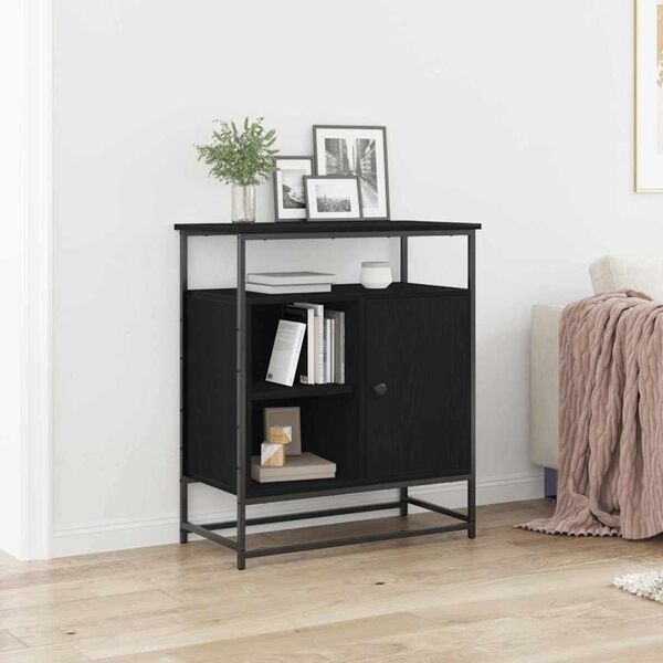vidaXL Buffet Ch&ecirc;ne noir 69 x 35 x 80 cm Bois d'ing&eacute;nierie