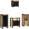 vidaXL Ensemble de mobilier de salle de bain 4 pc Marron et Noir