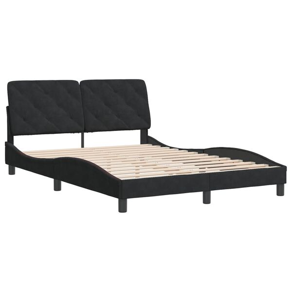 vidaXL Cadre de lit sans matelas noir 140x190 cm velours