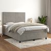 vidaXL Sommier &agrave; lattes de lit et matelas Gris clair 140x190cm Velours
