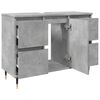 vidaXL Armoire salle de bain gris b&eacute;ton 80x33x60cm bois d'ing&eacute;nierie